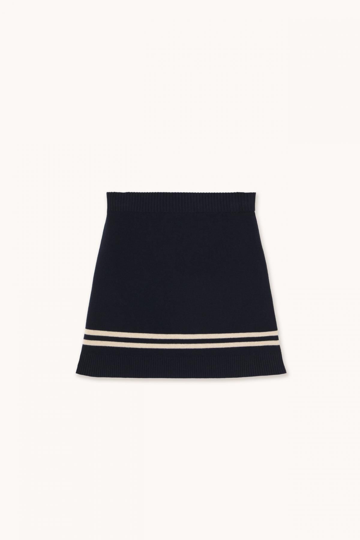 타이니코튼 네이비 스포티 스트라이프 미니 스커트 AW25-722107 ONE COLOR - 메인 이미지