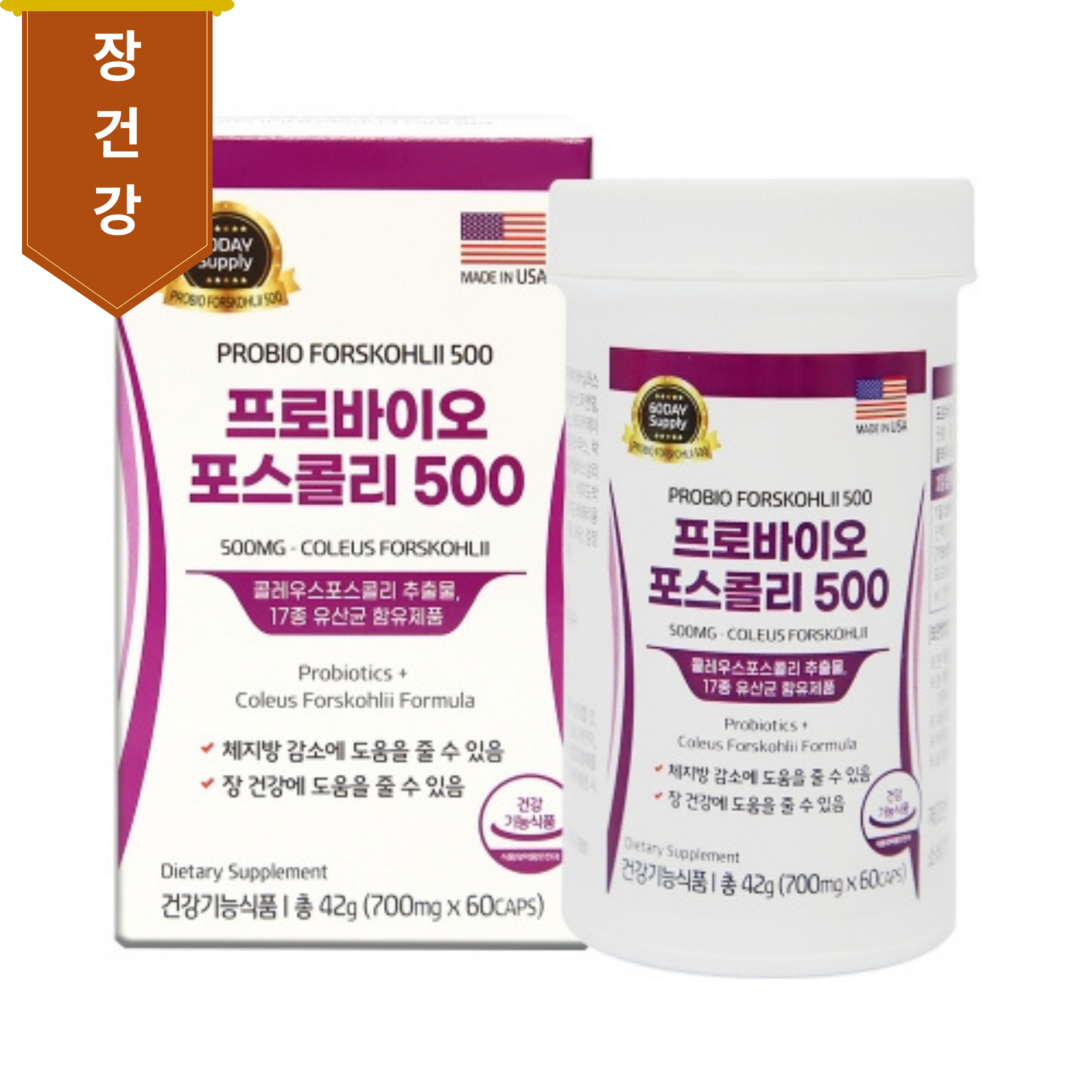미국직수입 프로바이오 포스콜리500 700mg x 60캡슐 - 메인 이미지