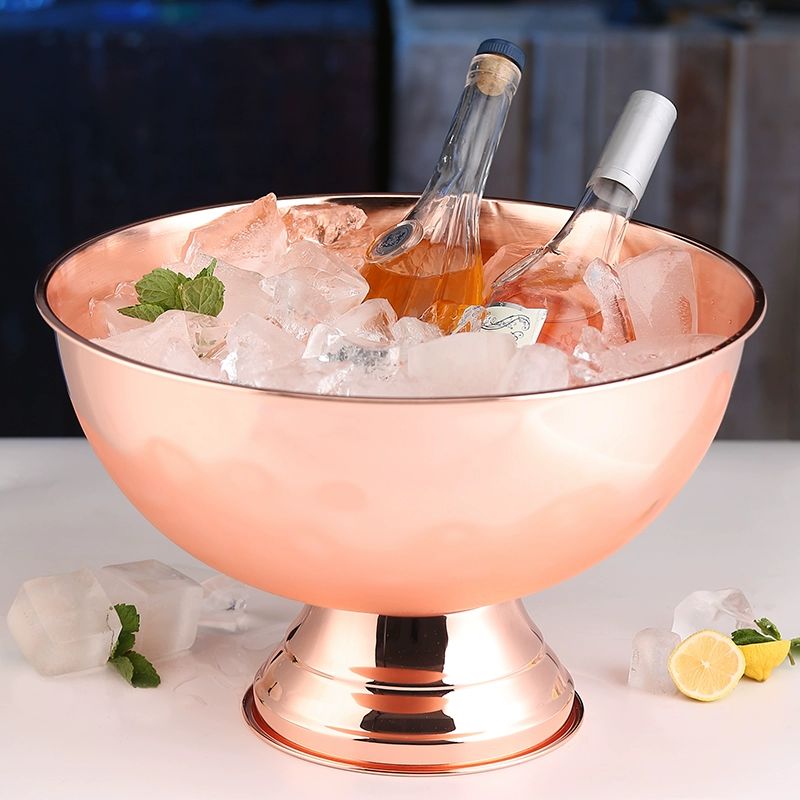 와인 아이스 버킷 바스켓 양동이 쿨러보냉 양주 맥주 투명 샴페인 양주얼음통 아이스버킷 실버 - 상세 이미지 3