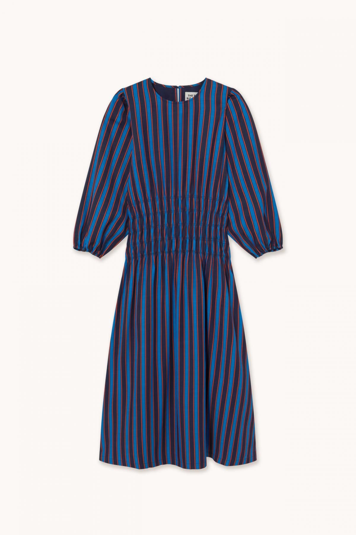 타이니코튼 스트라이프 네이비 미디 원피스 AW25-619107 ONE COLOR - 상품 이미지