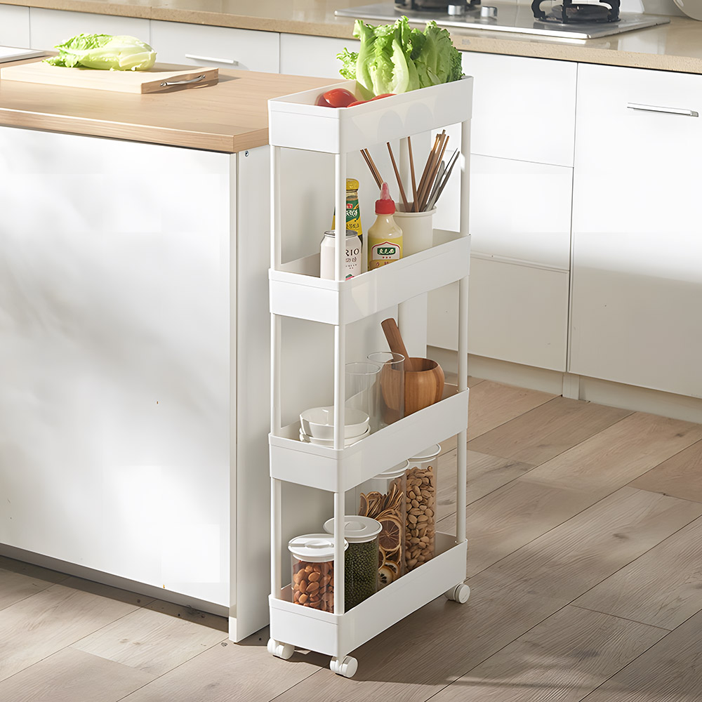 세탁실수납장 슬림형 바퀴달린 이동식 틈새수납 선반