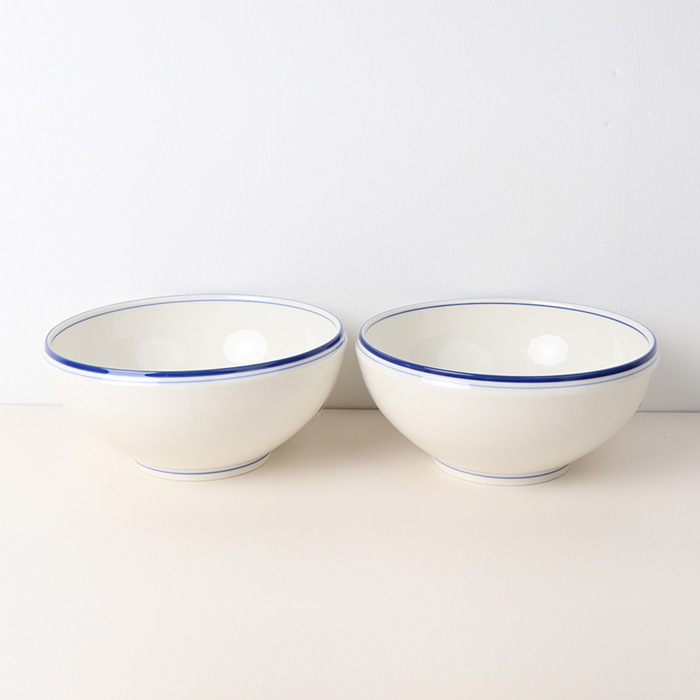 집들이선물 시라쿠스 메이플 면기 세트 라면 우동기 2개, 19cm, 라인블루 - 상품 이미지
