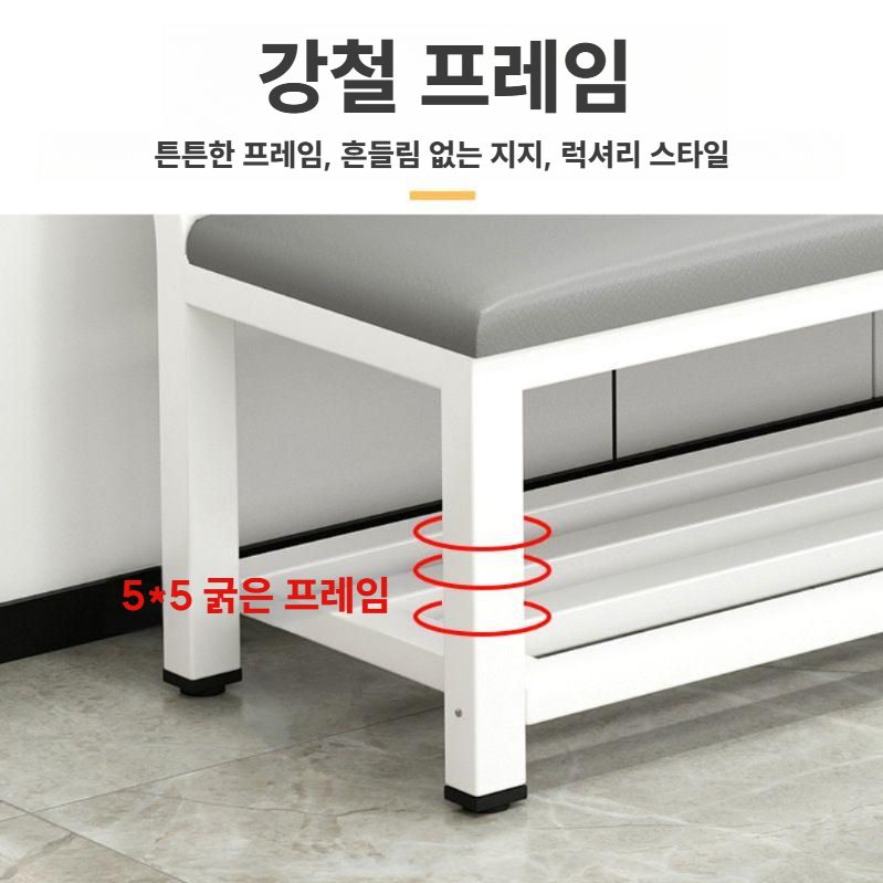 사우나 웨이팅의자 미용실 약국 라운지 등받이 벤치의자 80cm 단층 - 상세 이미지 4