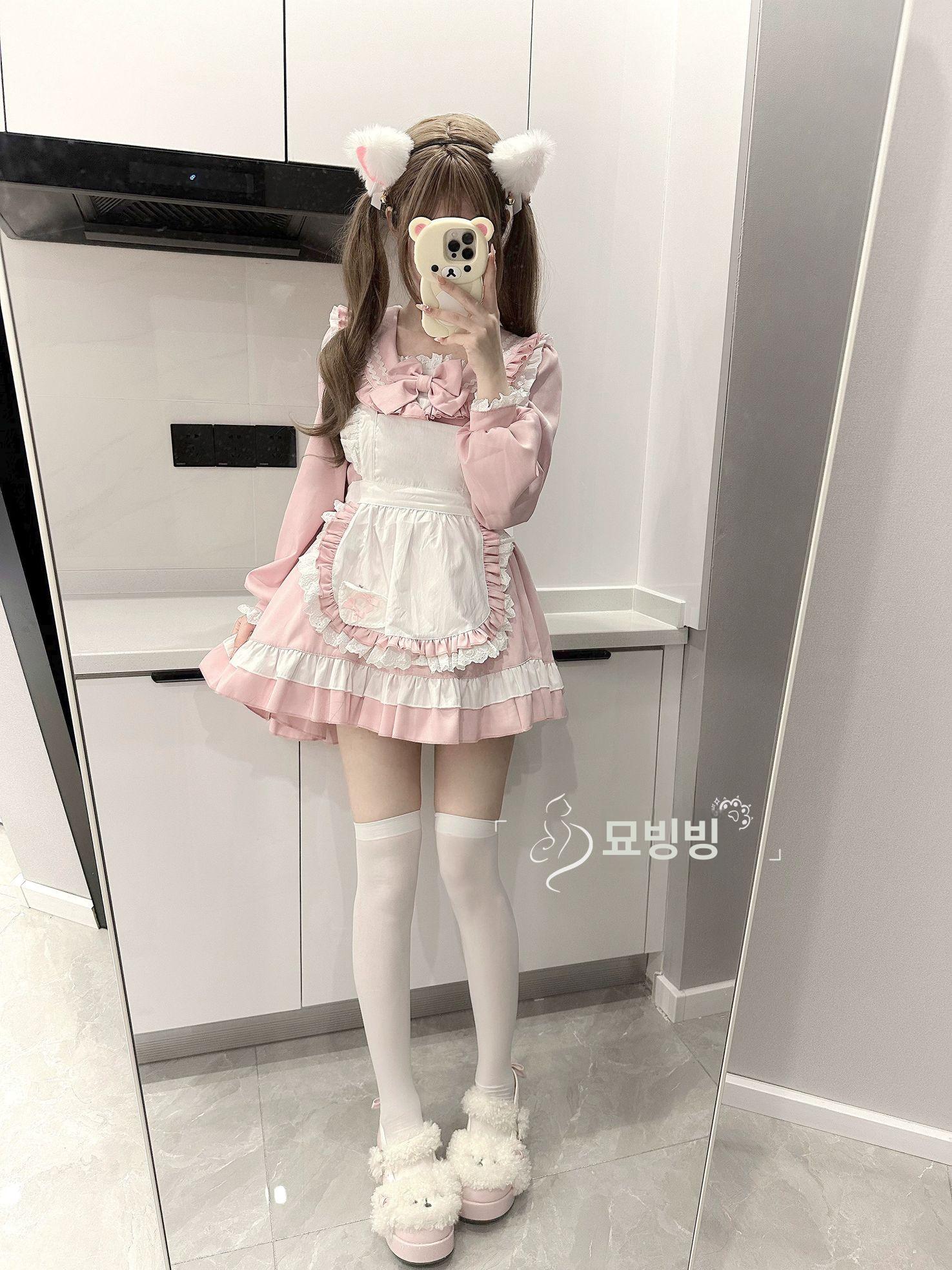 메이드 코스튬 공주 졸업사진 원피스 파티 할로윈 컨셉 블루 S 35.0-47.5kg - 상세 이미지 4