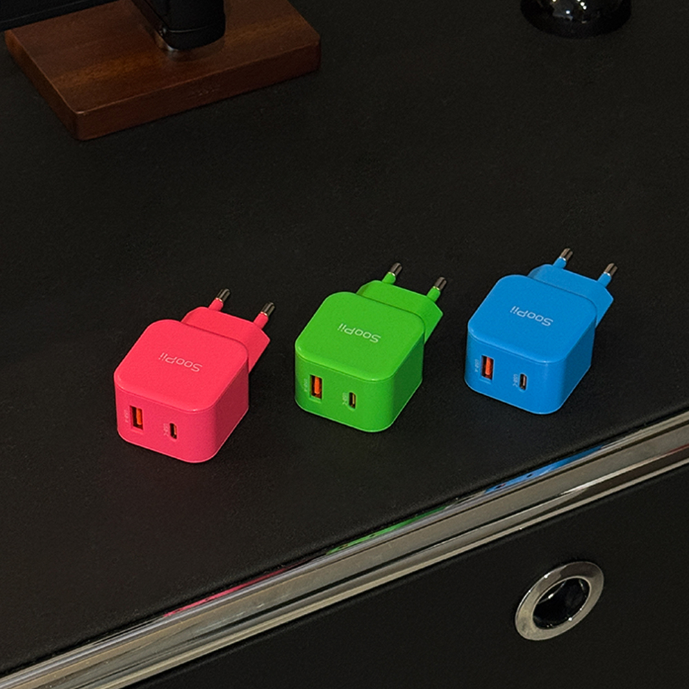 N배송 비비드 컬러 USB A C타입 25W 듀얼 초고속 충전기 PD PPS - 상세 이미지 5
