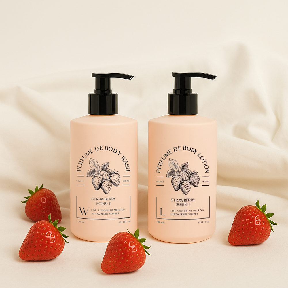 핑크로사 퍼퓸 바디로션 고보습 생과일향 스트로베리소르베(딸기), 300ml, 1개 - 상세 이미지 5