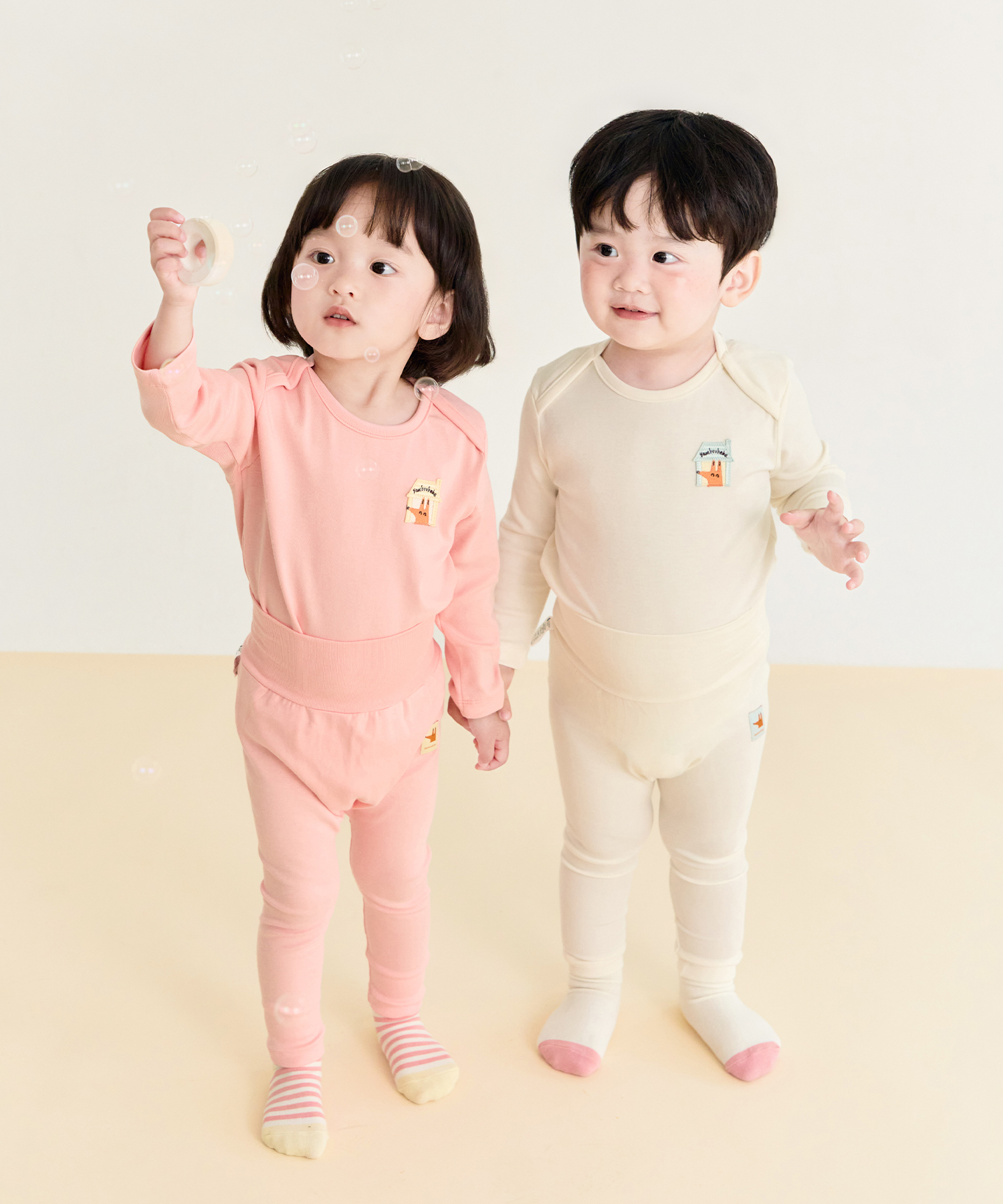 [밤부베베] 베이직 폭스 긴팔 상하복(배앓이방지/3개월~3세) - 상세 이미지 2