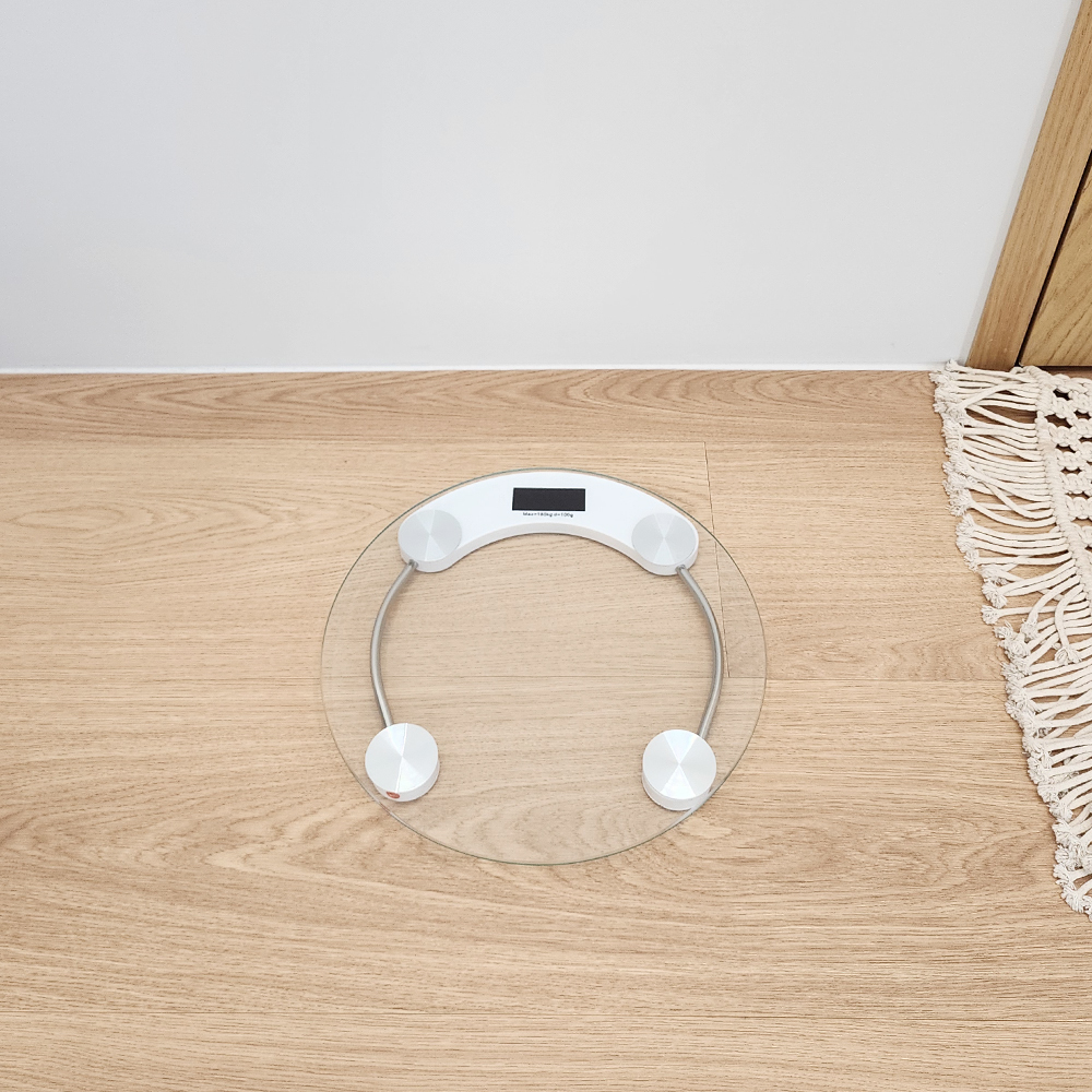 노바리빙 누드 원형 체중계 디지털 LCD 몸매관리 몸무게