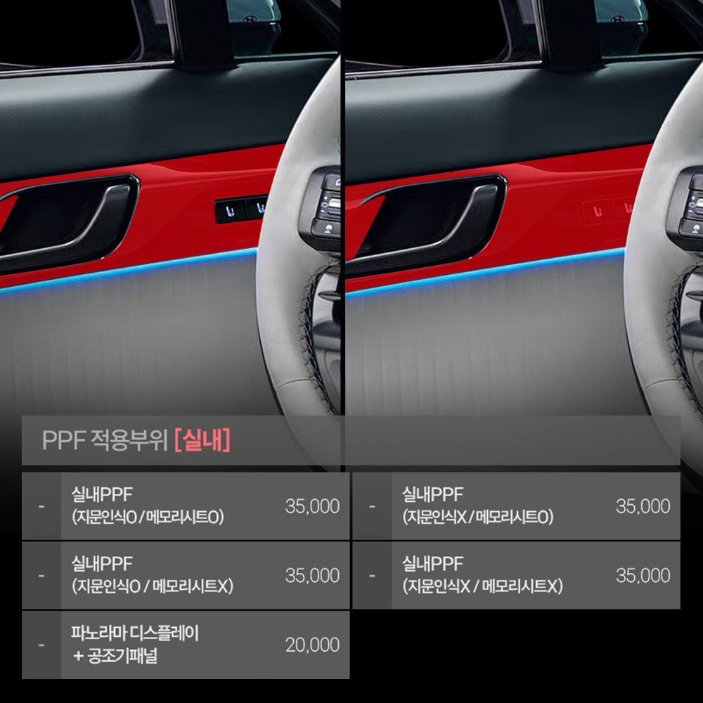 디 올 뉴 그랜저 GN7 PPF필름 헤드라이트 데일라이트 전방센서 부분구매 저스트쉴드