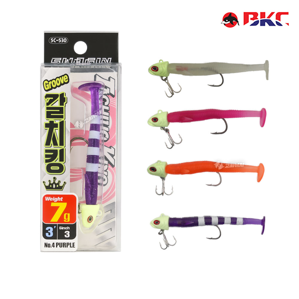 BKC 그루브 갈치킹 SG-530 풀치 갈치 웜 지그헤드 세트 루어 채비 - 상품 이미지