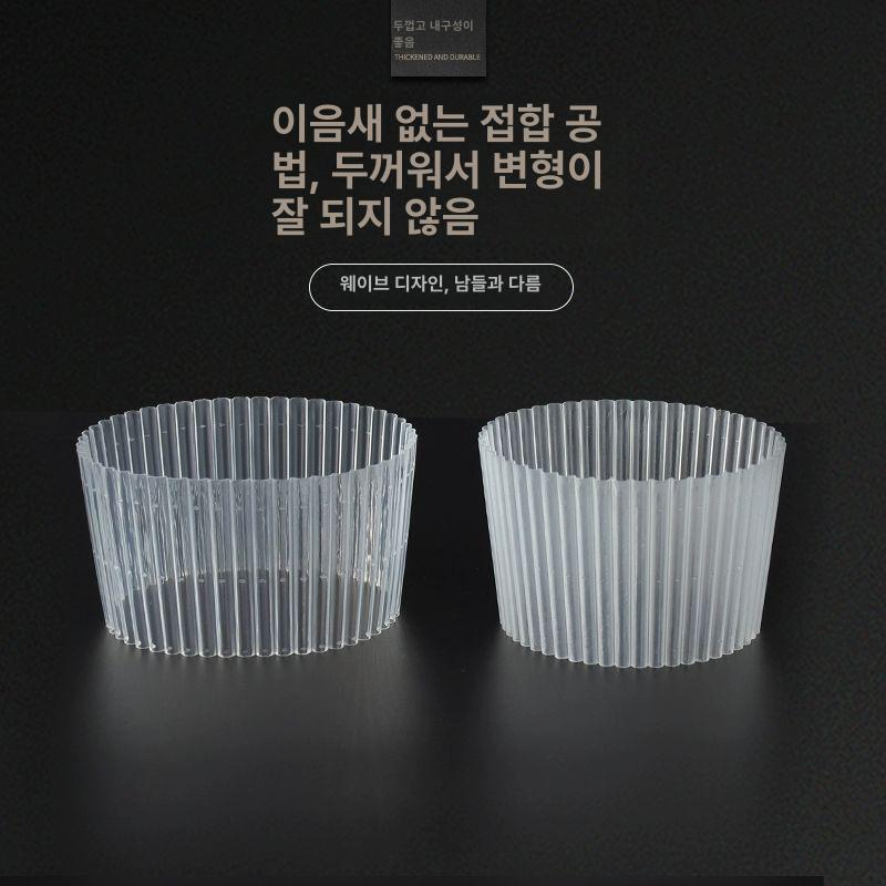 투명 컵홀더 단열 미끄럼 금박 그릇 거치대 음료 코스터 깔개 흡수성 주방 절연 테이크아웃컵홀더 90 플라스틱 컵 홀더 500개 - 상세 이미지 2