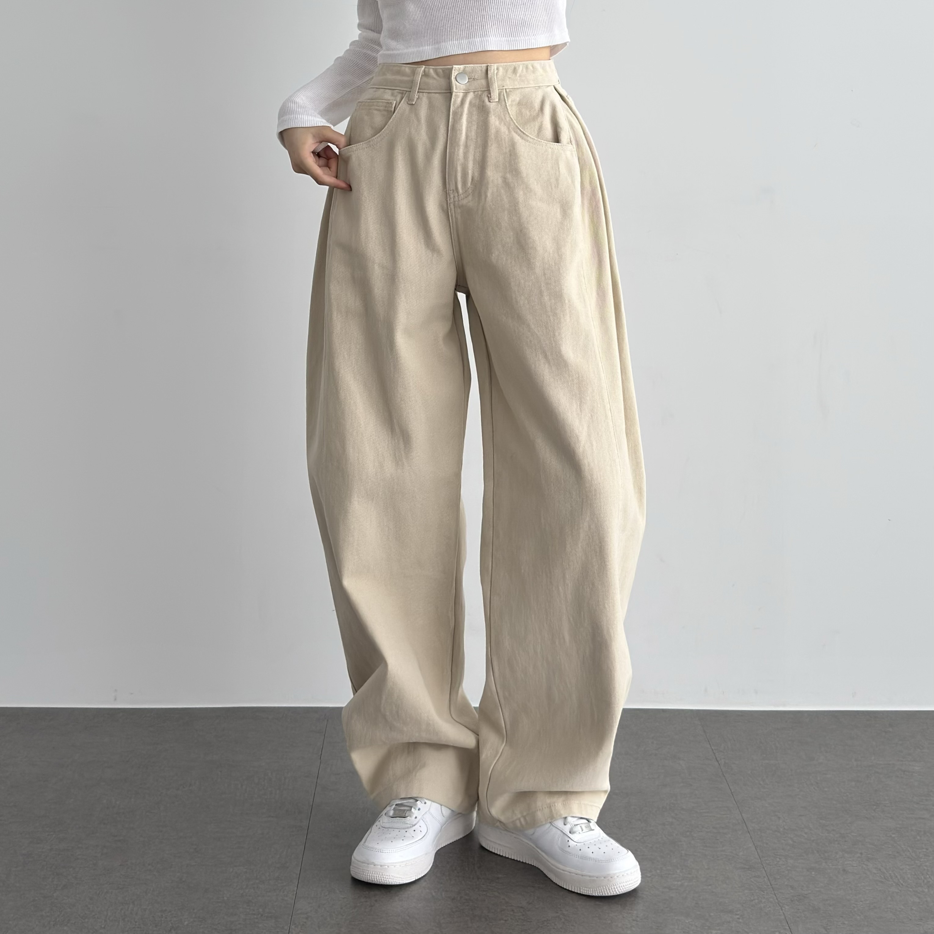 여성 키작녀바지 플리츠 사이드폴딩 핀턱팬츠 인견 바지 - 상세 이미지 4