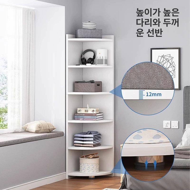 책장 북타워 수납장 거실 높이 가벽 철제 선반 틈새 수납 인테리어 스탠딩 북트리 오크 30cm 후크 포함 조립 필요 - 상세 이미지 3