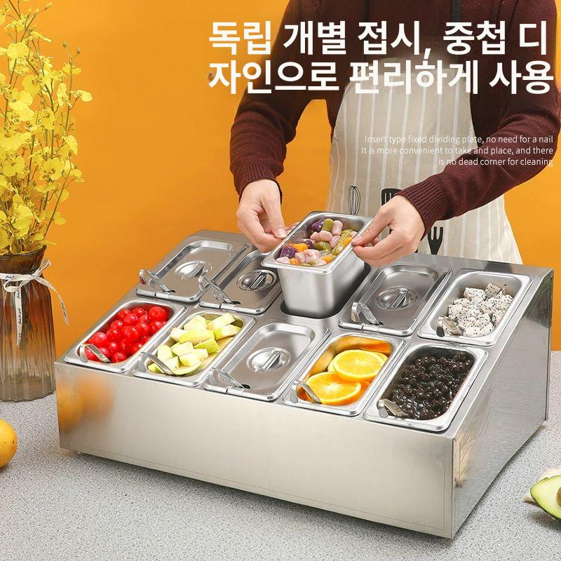 미니 반찬 냉장고 가게 작업대 재료 밑 저온업소용 셀프바 보관 영업용 9분 1 이중열 8칸 - 상세 이미지 4