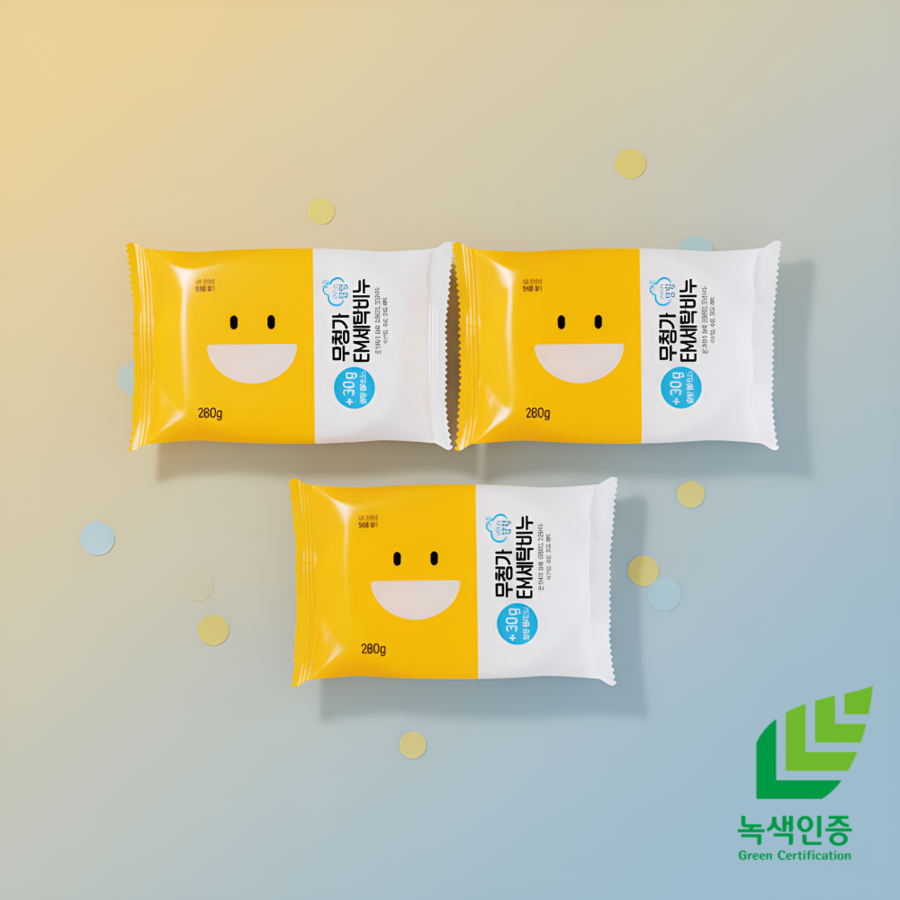 강청 녹색제품 재활용 EM 식물성 행주 찌든때 세탁빨래비누280g X5개입