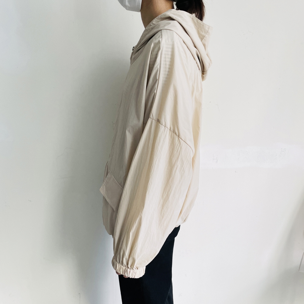 여성바람막이점퍼 후드야상 간절기 가을 스트링 점퍼 아우터 - 상세 이미지 5