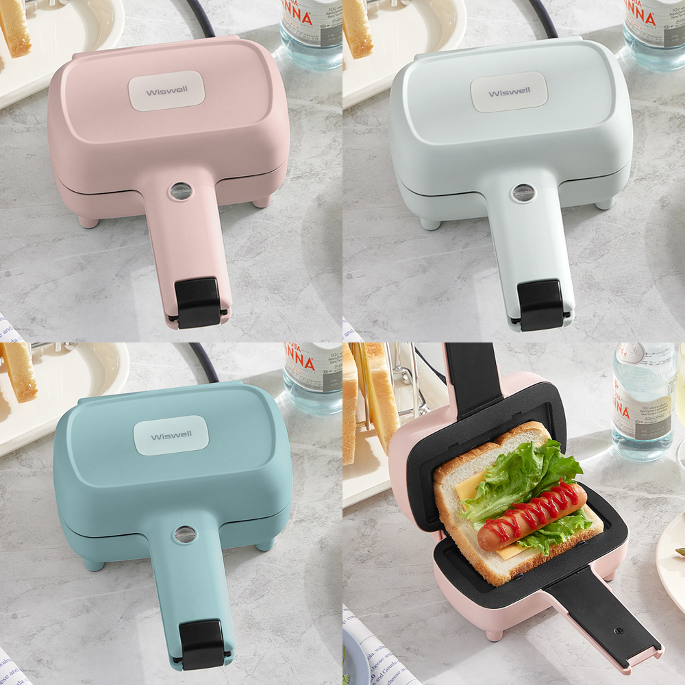 위즈웰 설레임 샌드위치메이커 베이비 핑크 WSW-3520P 식빵 1장 간식 쿠커 기계 캠핑 파니니 그릴 만들기 제조기