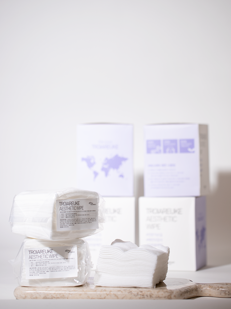트로이아르케 천연 목화솜 티슈처럼 뽑아 쓰는 저자극 에스테틱 일회용 해면 100매