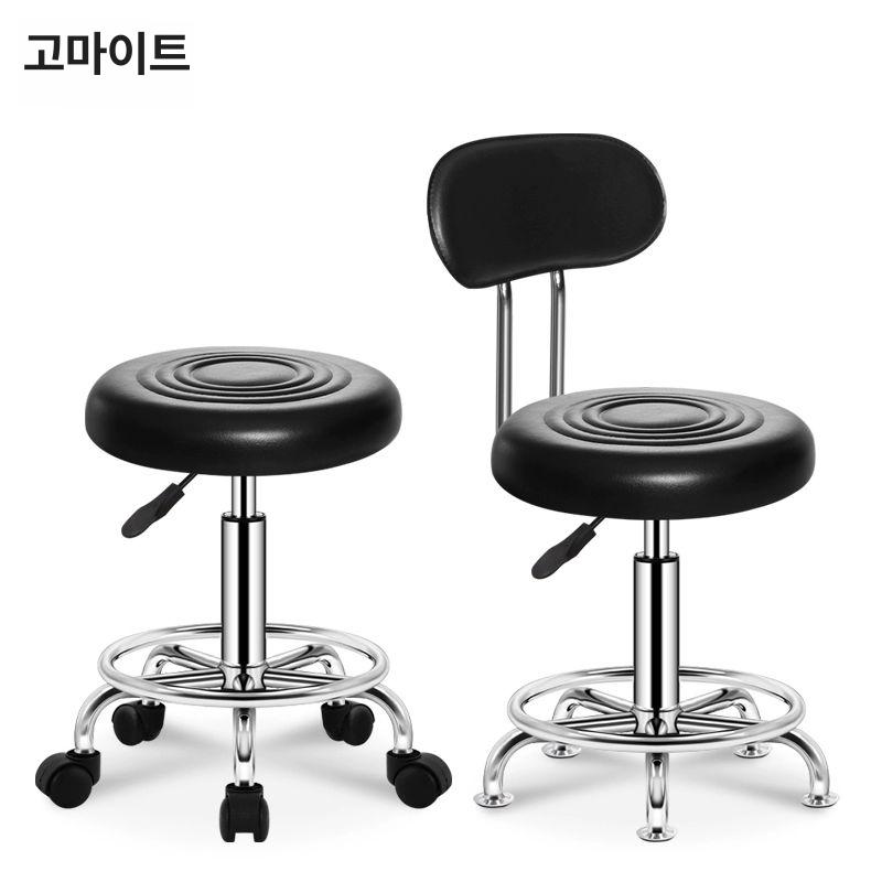 계산대 의자 스툴 높은 높이조절 편의점 진료실 작업 오락실 병원 미용 특가 바퀴 낮은 스툴 블랙 ID당 1개 - 상세 이미지 2
