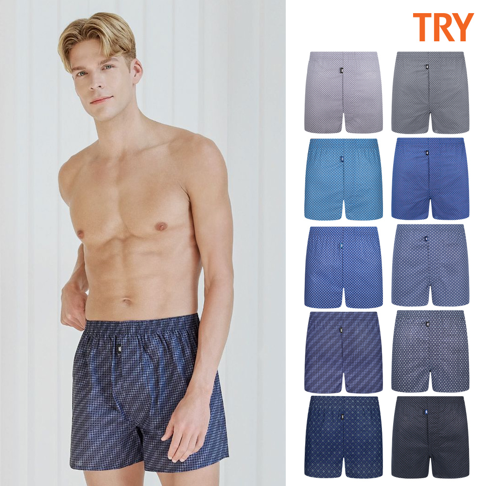 트라이 남성 팬티 프리미엄 코튼 사각 트렁크 10종세트 이미지 2