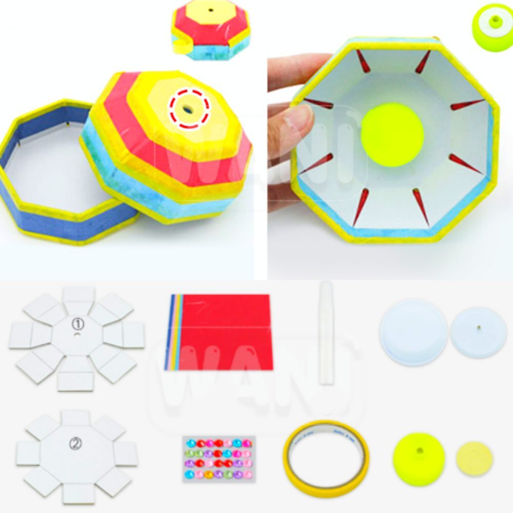 오르골 전통팔각 보석함만들기DIY 1인세트 한지공예 초등수업재료 미술수업 - 상품 이미지