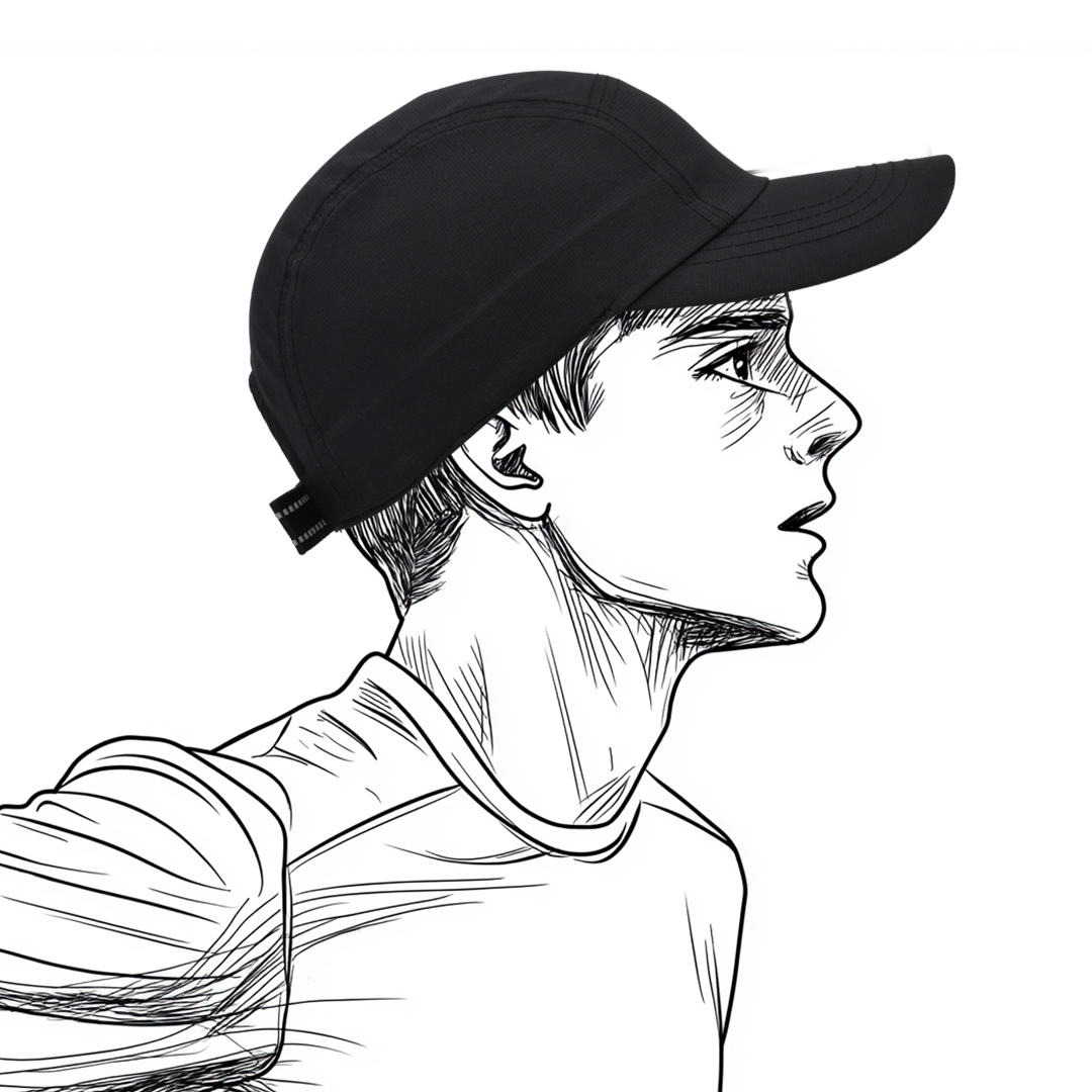 스마트런 블랙 무타공 런닝모자 국내제작 초경량 방풍 4계절 가을 러닝 빅사이즈