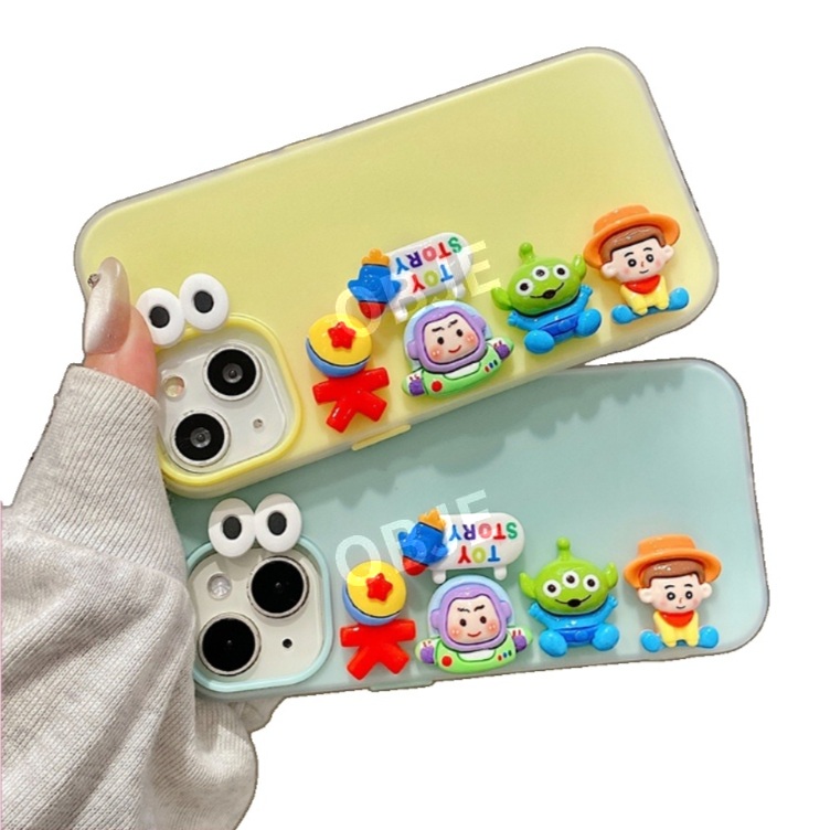 오브제 토이스토리 폰케이스 Apple 아이폰 실리콘 소프트 보호 커버 3D 버즈 우디 - 상품 이미지