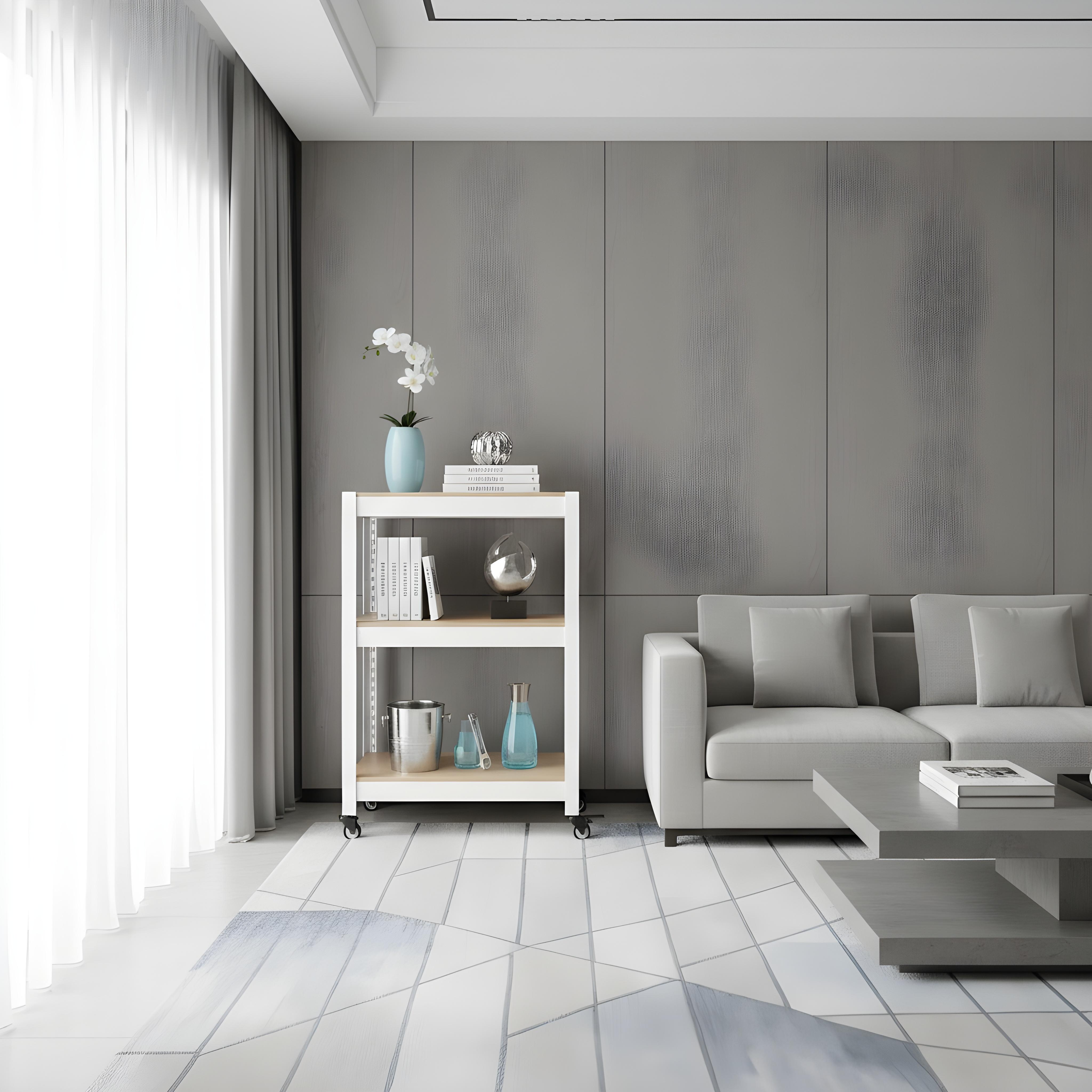 바퀴선반 바퀴달린 선반 이동식 트롤리 3단 수납장 틈새 북카트 300300750