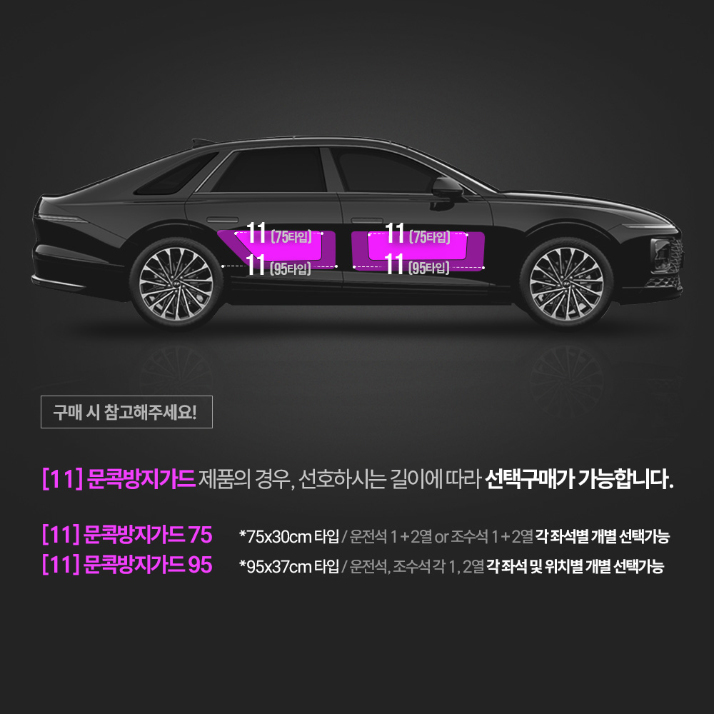 디 올 뉴 그랜저 GN7 PPF필름 헤드라이트 데일라이트 전방센서 부분구매 저스트쉴드