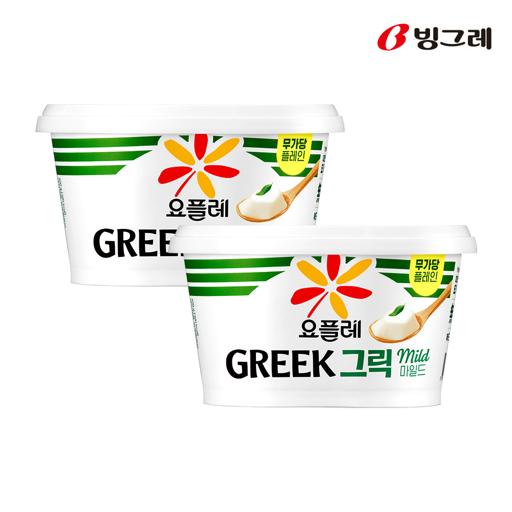 빙그레 요플레 그릭 마일드 무가당 400g 2개입 그릭요거트