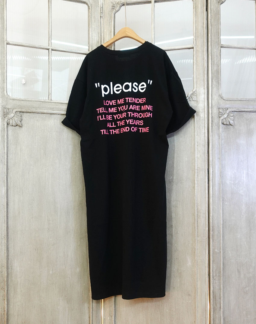 플리스 레터링 홈웨어 루즈핏 롱원피스 - 상세 이미지 4