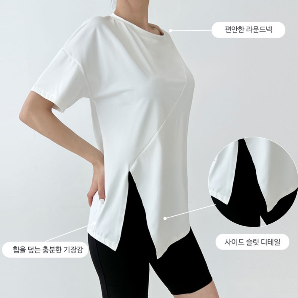 여자마라톤복장 여자런닝복세트 루즈핏 커버업 5부 레깅스set - 상세 이미지 3