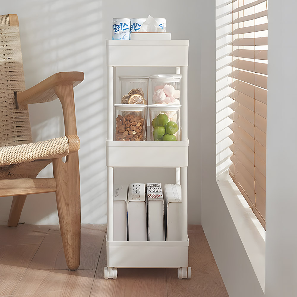 세탁실수납장 슬림형 바퀴달린 이동식 틈새수납 선반