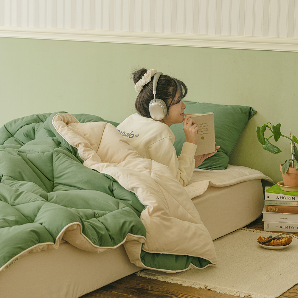 바자르 몽글머핀 먼지없는 극세사 양면 겨울 차렵이불 패드세트 SS