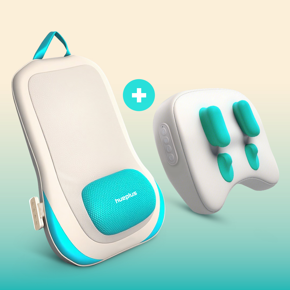 [신상위크] 휴플러스 체어형 등 허리 쿠션 마사지기  + 목 어깨 베개 마사지기