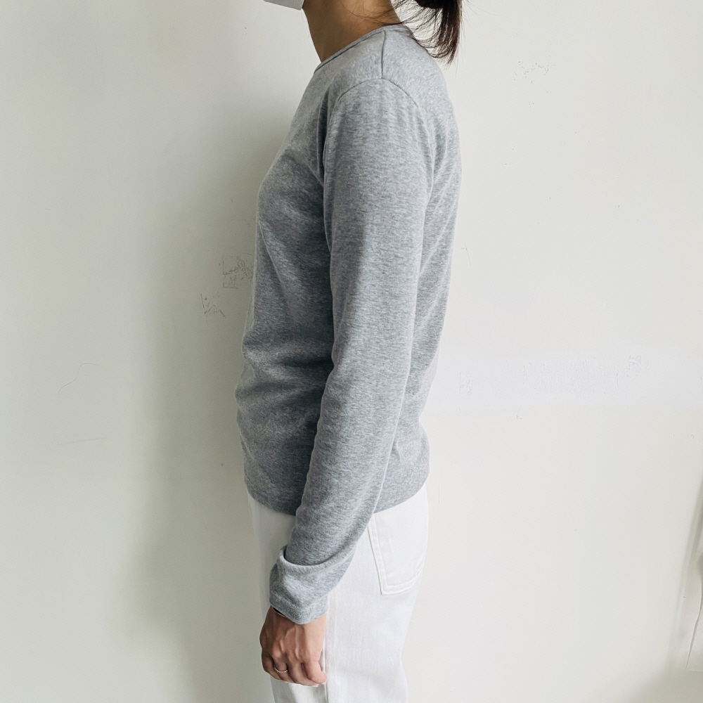 1+1 랍빠 흰티 라운드 레이어드 이너 티셔츠 - 상세 이미지 4