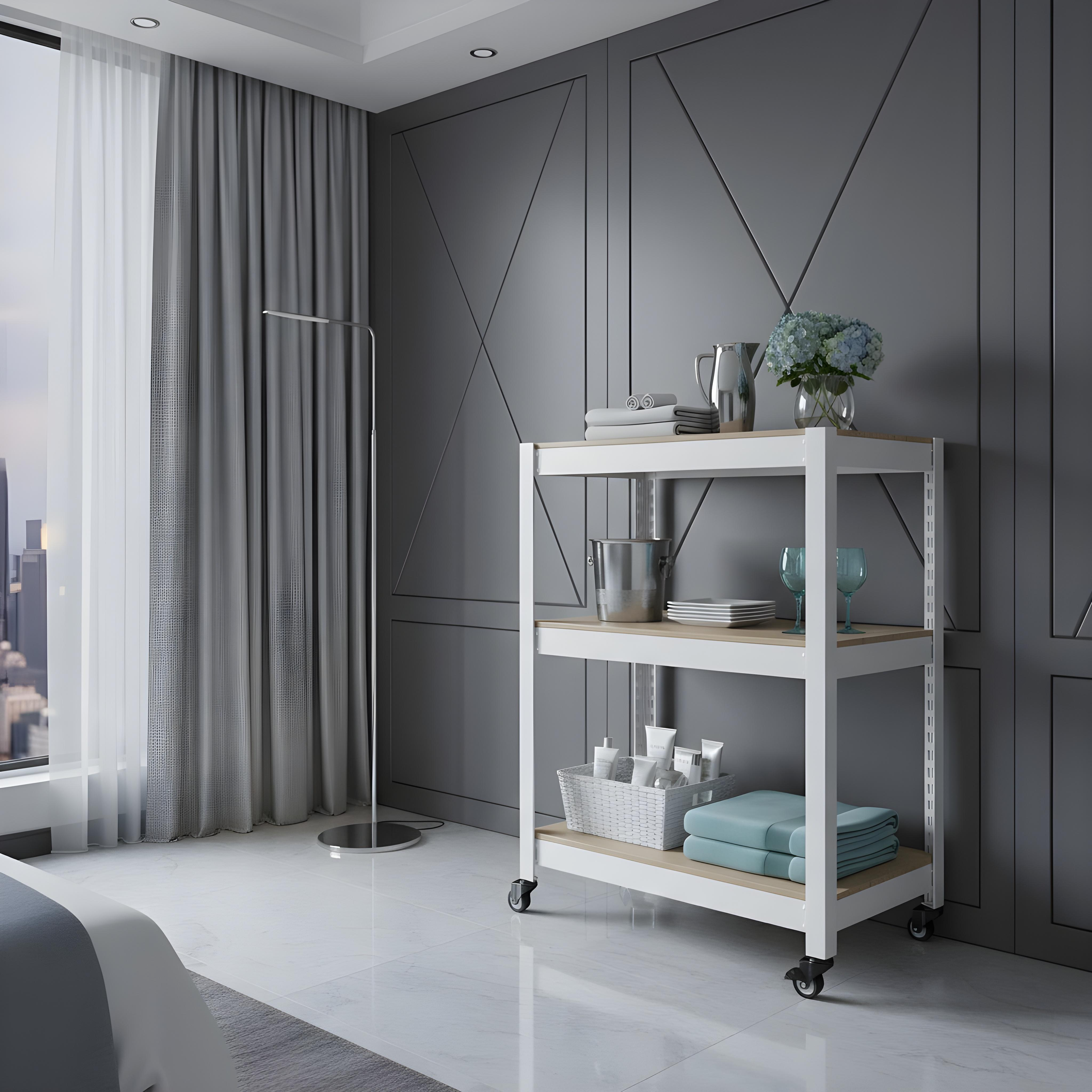 바퀴선반 바퀴달린 선반 이동식 트롤리 3단 수납장 틈새 북카트 300300750