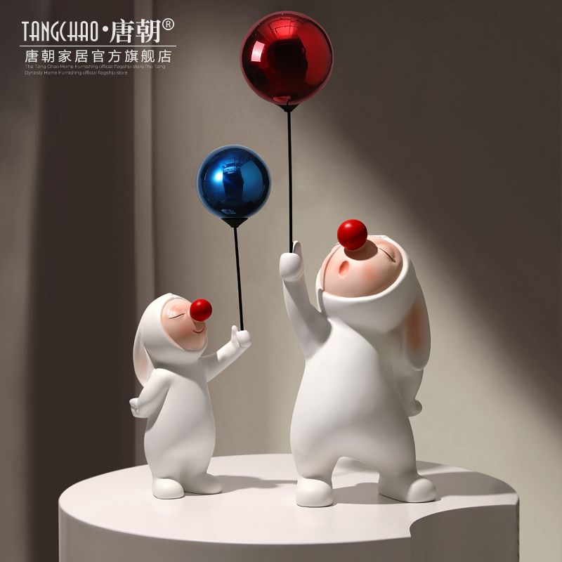 북극곰 장식품 입구 하트 인테리어 카페 매장 블루(소) - 상세 이미지 3