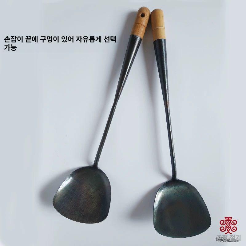 중국 장인이 만든 국자 중화 무코팅 볶음밥 튀김 구멍 있는 주걱 - 상세 이미지 5
