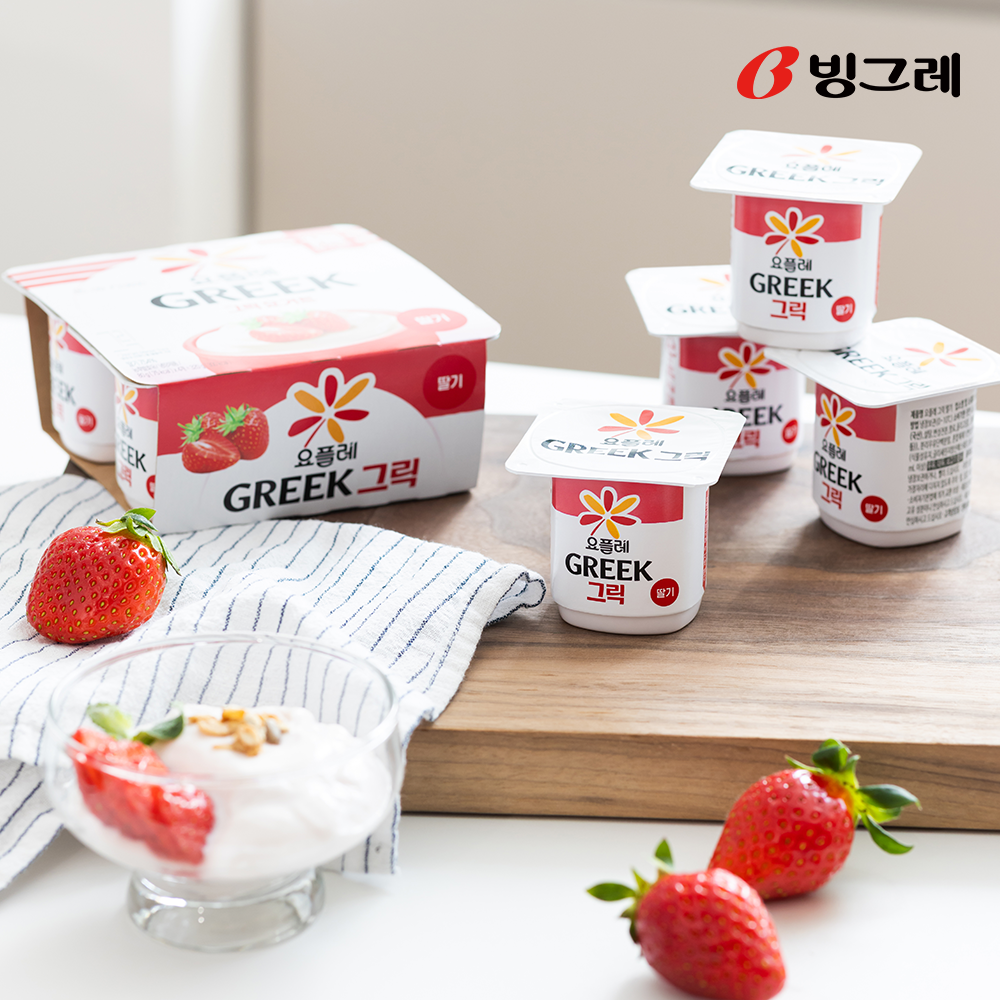 빙그레 요플레 그릭 플레인 80g 8팩 + 그릭 딸기 80g 8팩 외 택2 그릭요거트