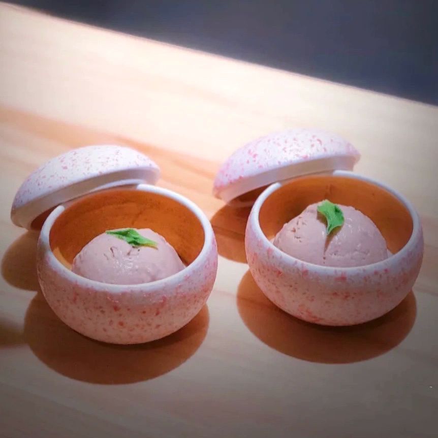 뚜껑 있는 찻잔 머그 내열유리 머그잔 진미볼 차우리는컵 손잡이 도자기 예쁜 수저통 구형 진미종 외부분홍내부금색 - 상세 이미지 2