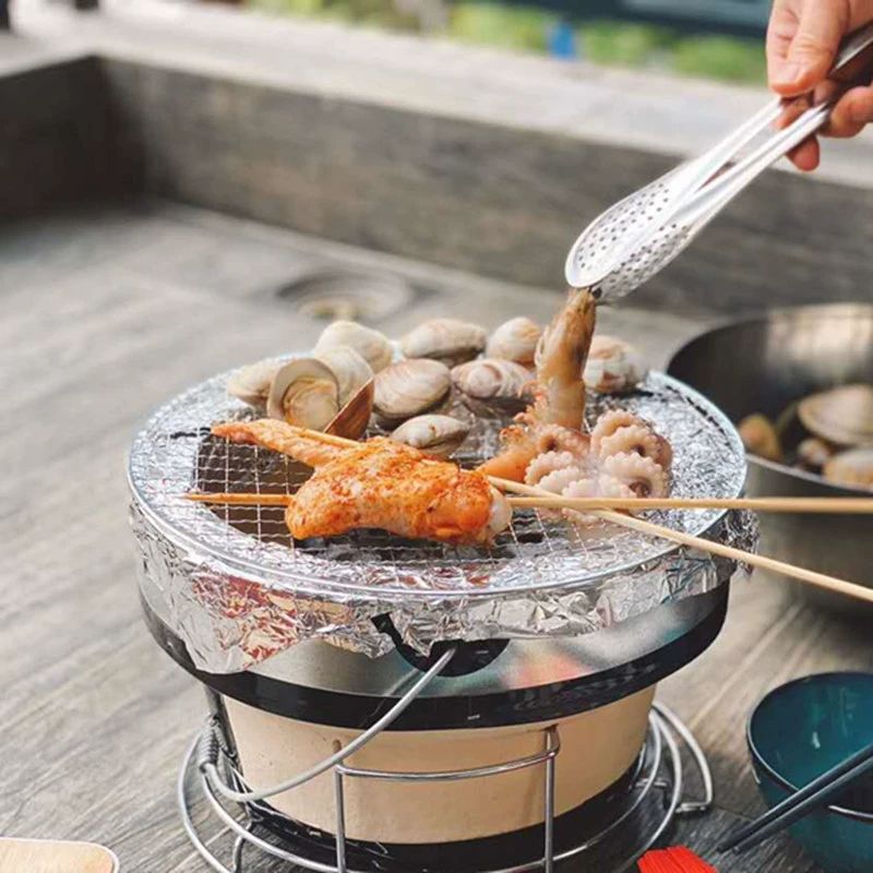 가정용 일본식 숯불 미니화로 화로 규카츠 꼬치 바베큐 대형 빨간색 캠핑용 받침대+원형 점토 화로+세트 그릴 - 상세 이미지 5