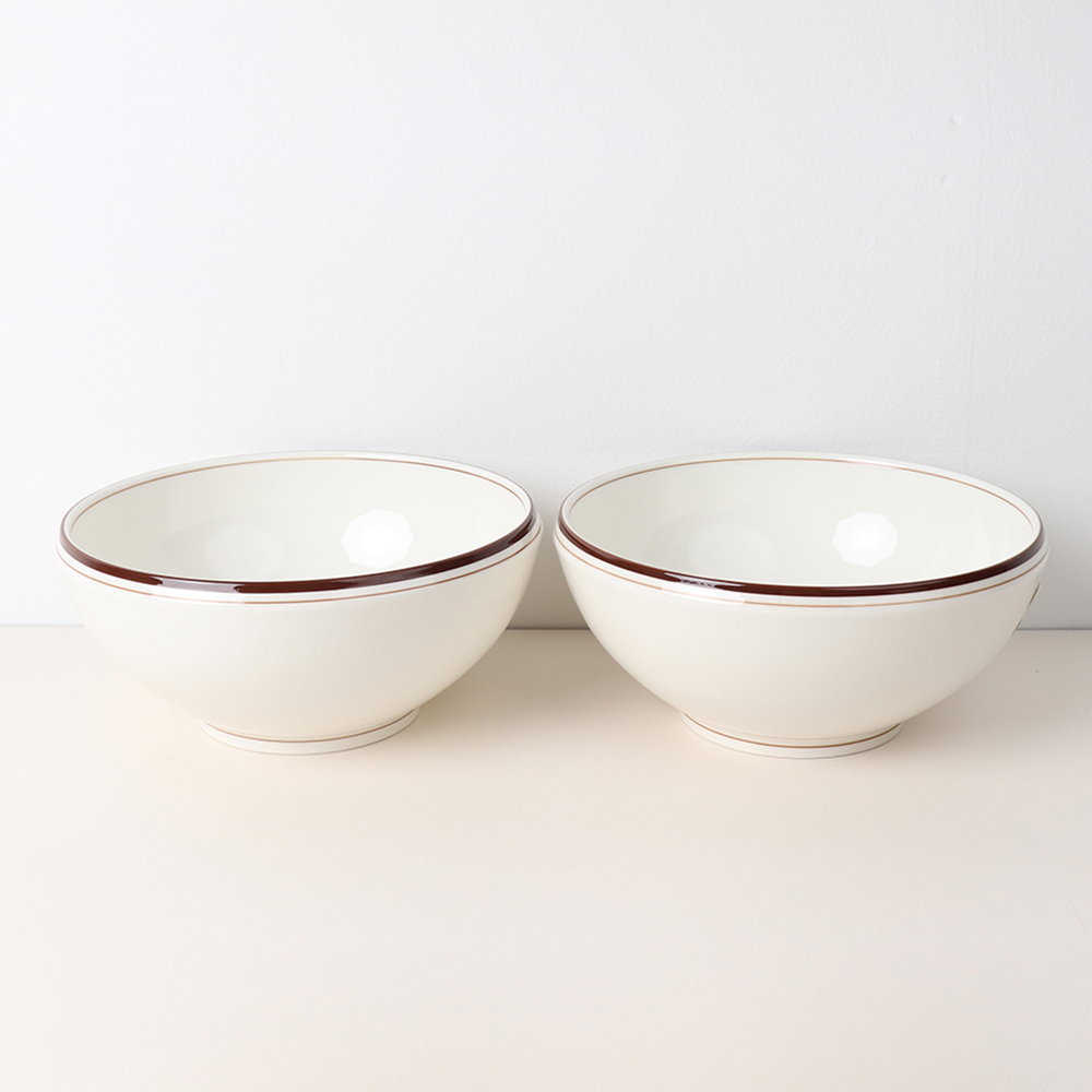 집들이선물 시라쿠스 메이플 면기 세트 라면 우동기 2개, 19cm, 라인브라운 - 상품 이미지