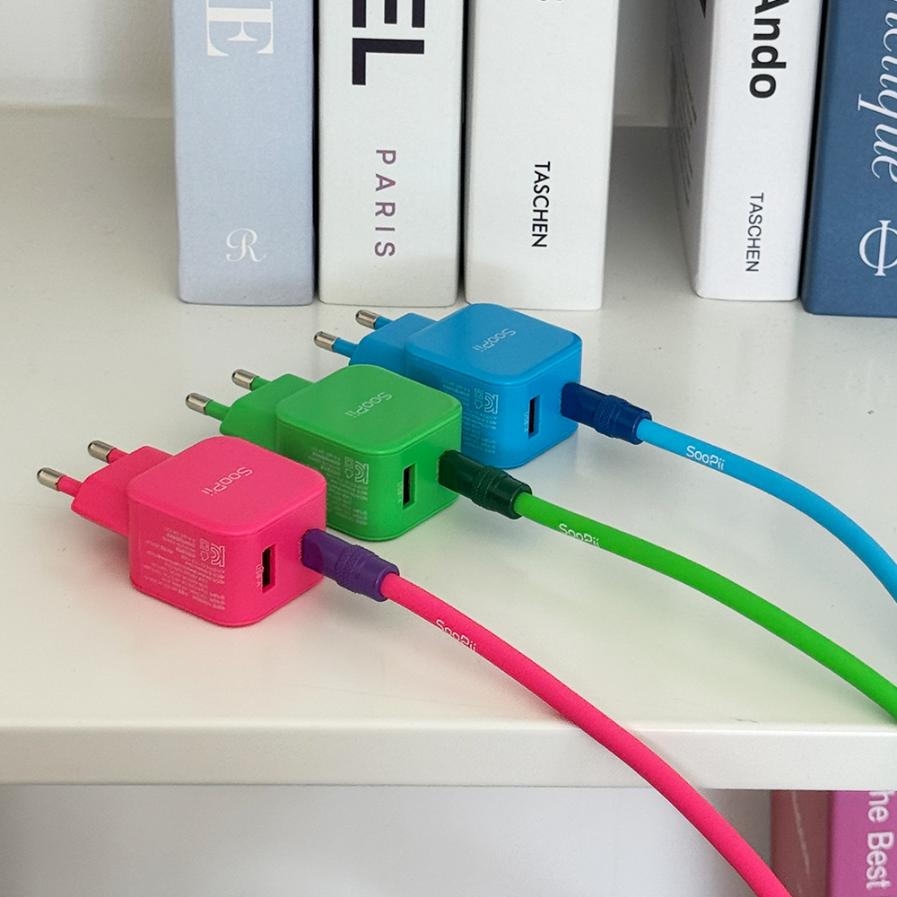 N배송 비비드 컬러 USB A C타입 25W 듀얼 초고속 충전기 PD PPS 이미지 6