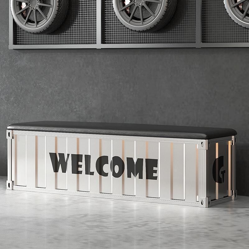 철제 대기의자 컨테이너 모양 긴의자 헬스장 벤치의자 80cmx35cmx45cm 은색