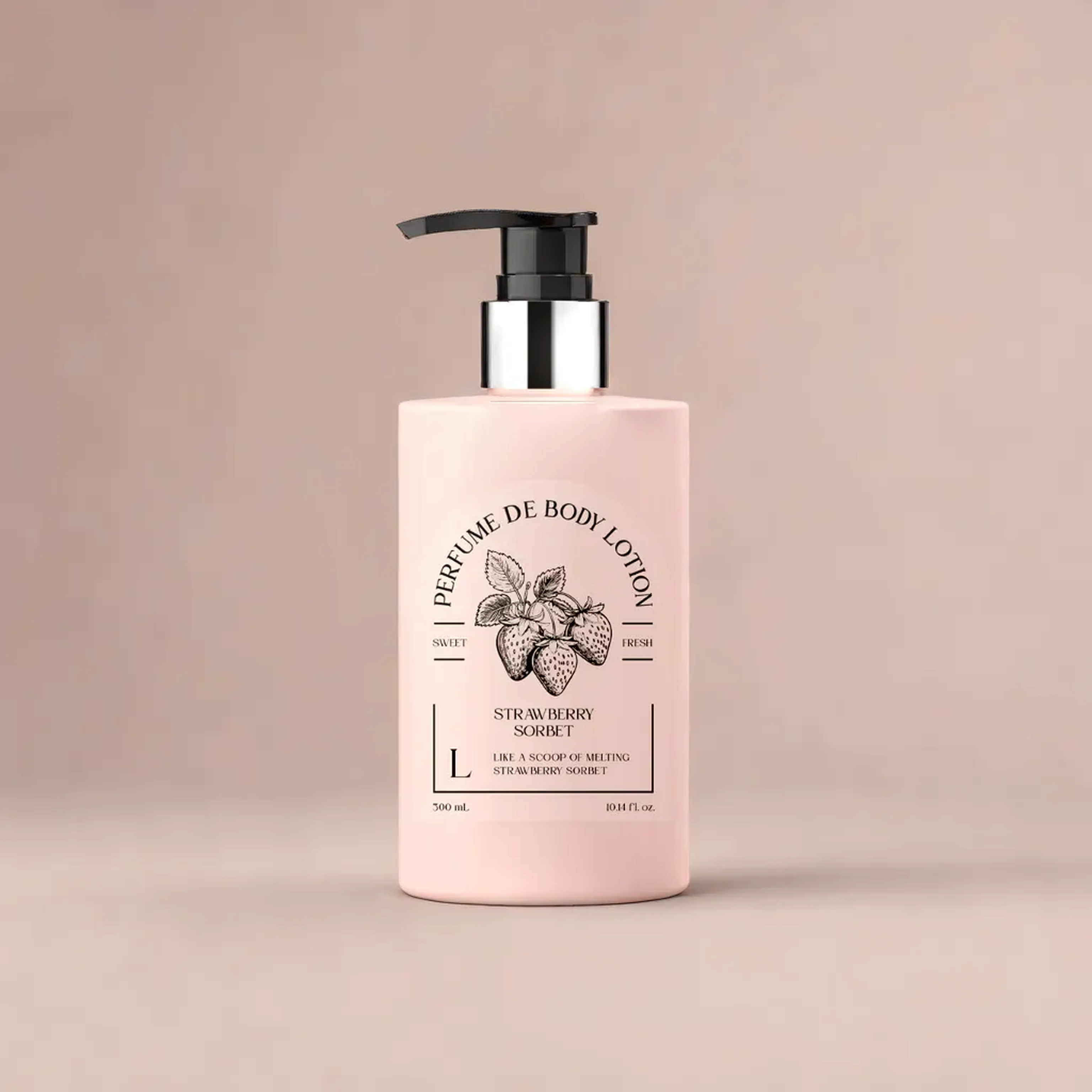 핑크로사 퍼퓸 바디로션 고보습 생과일향 스트로베리소르베(딸기), 300ml, 1개 - 상세 이미지 2