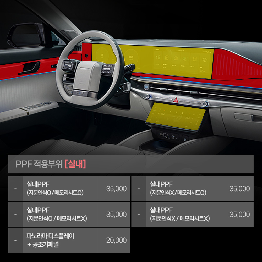 디 올 뉴 그랜저 GN7 PPF필름 헤드라이트 데일라이트 전방센서 부분구매 저스트쉴드