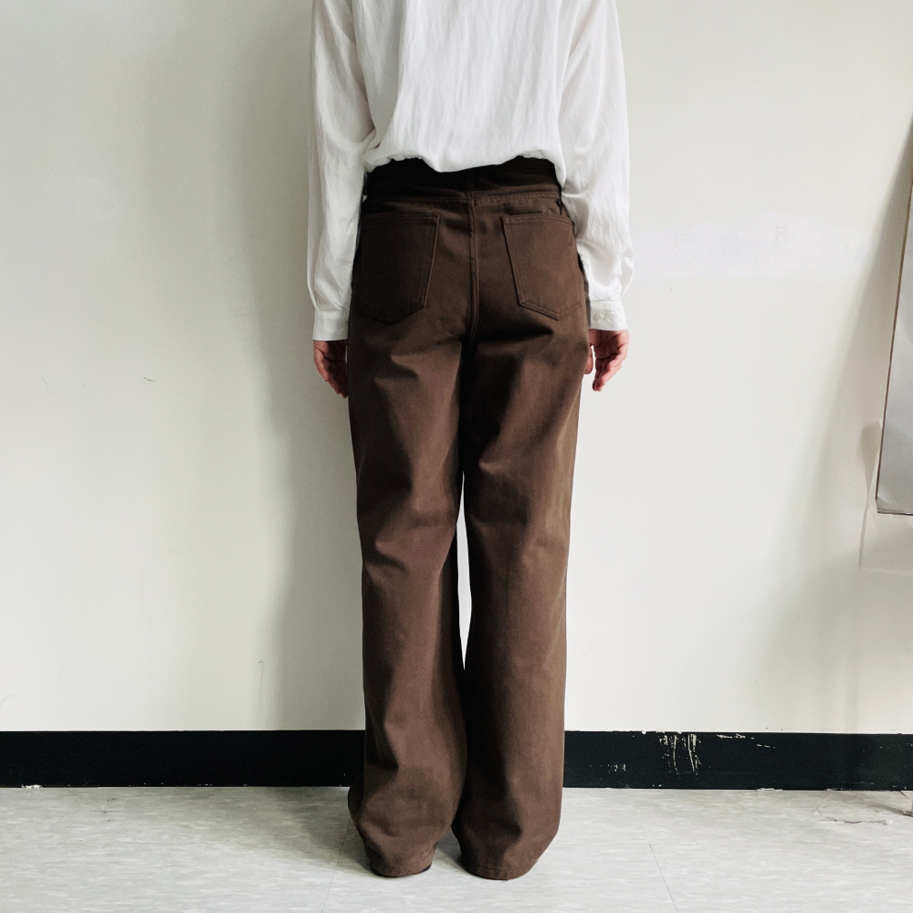 여성 하이웨스트 빅사이즈 면 와이드팬츠 키작녀 흰바지 - 상세 이미지 5
