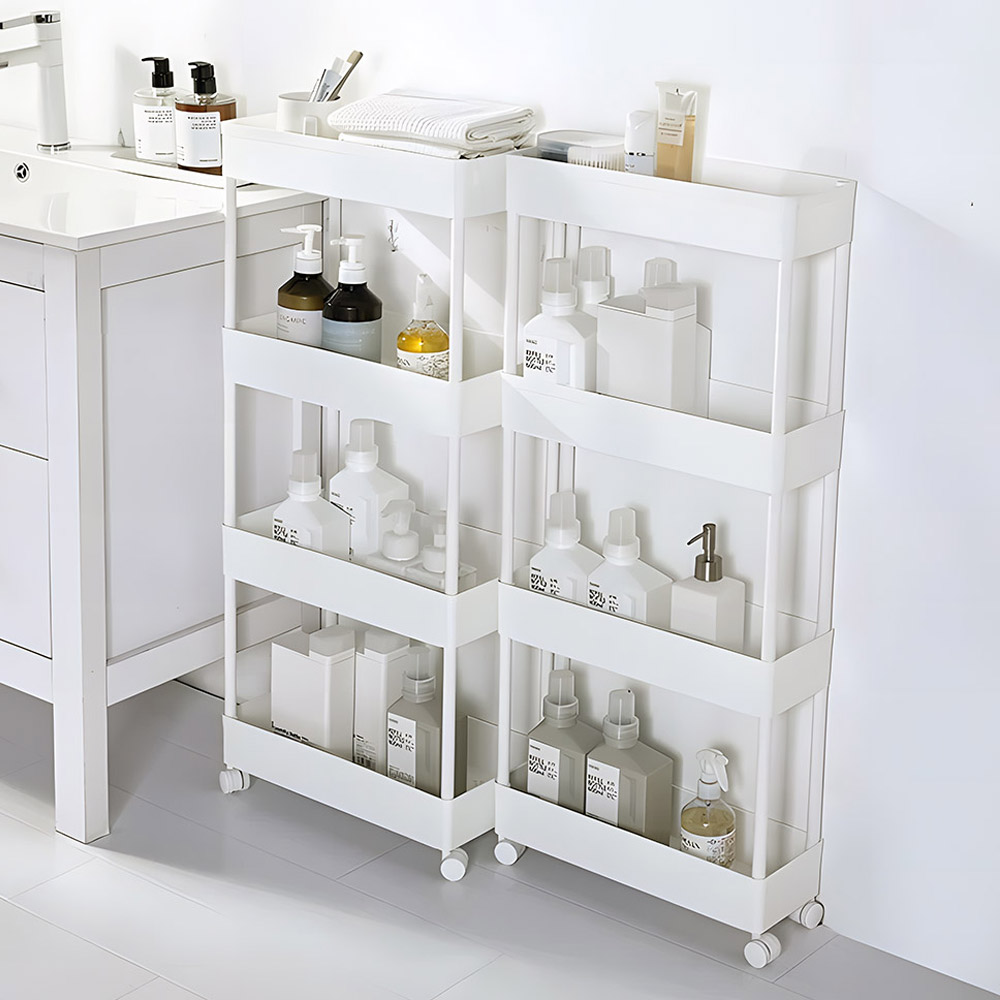 세탁실수납장 슬림형 바퀴달린 이동식 틈새수납 선반