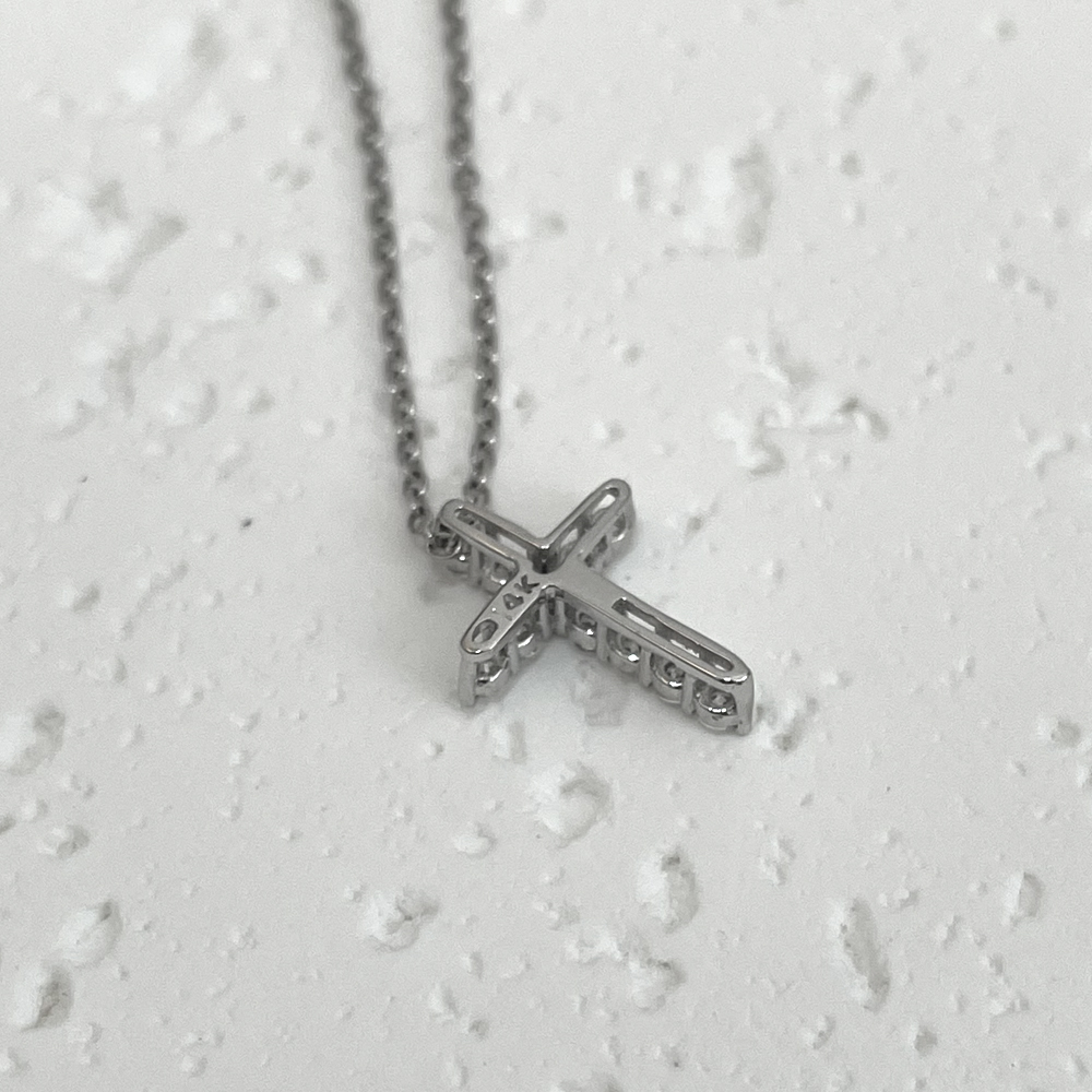 미니 십자가 랩 다이아 1.7mm 목걸이 데일리 여자 선물 - 상세 이미지 5